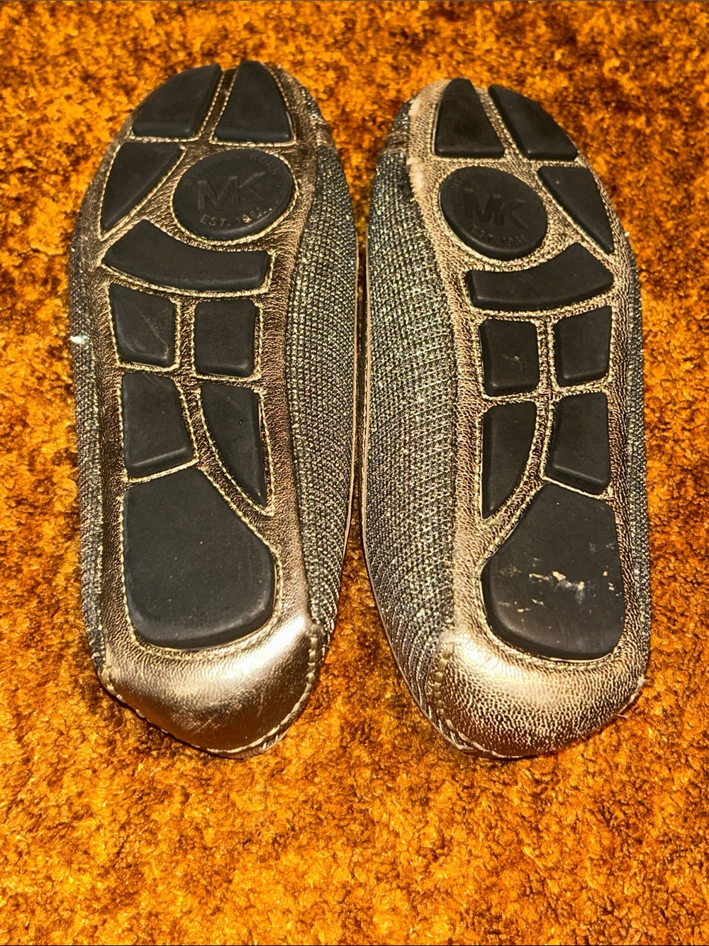 Michael Kors Silver Glitter MK Medallion Flats - Picture 3 of 6